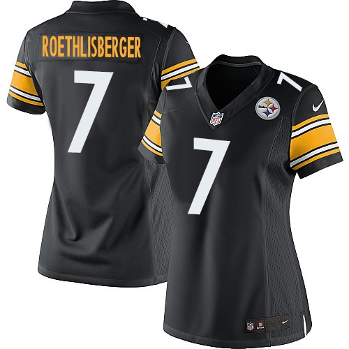 Women's Elite Ben Roethlisberger Nike Jersey Black Home - #7 NFL Pittsburgh Steelers